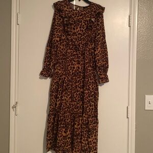 Midi cheetah print summer dress